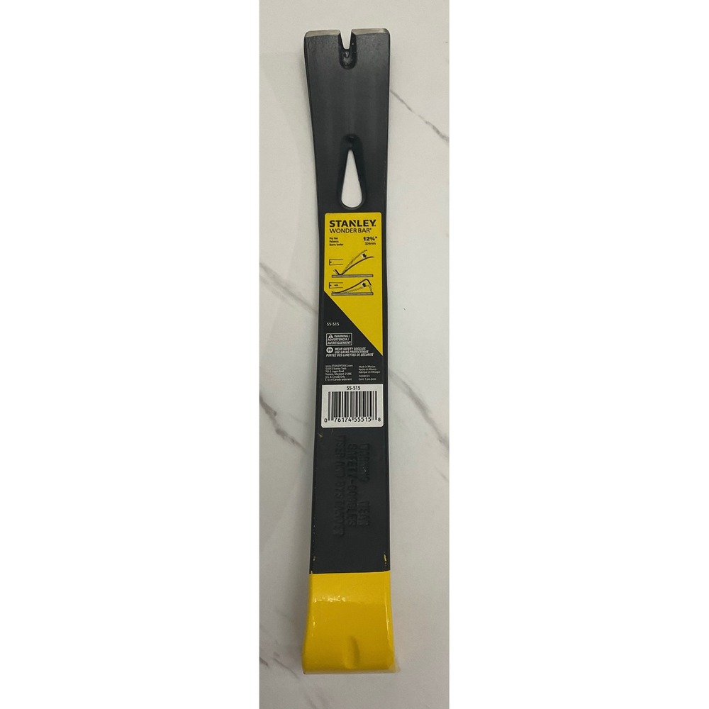Stanley Wonder Bar 12.75 Inch High Carbon Steel Pry Bar 55-515 Black Yellow